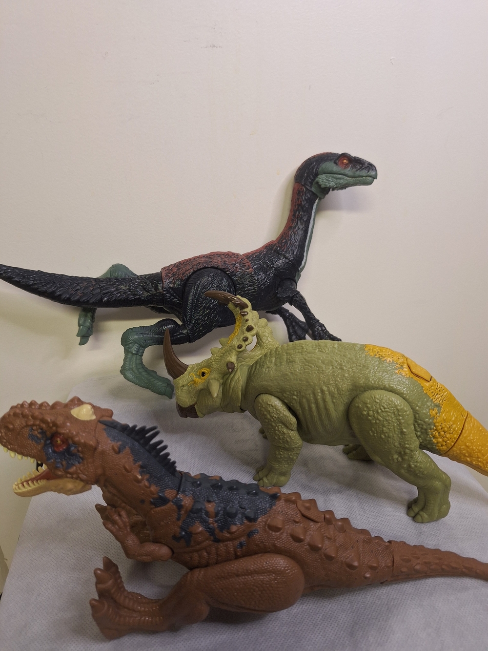 Tri-Pack Adventure Set - Green, Brown & Black Dinosaur Figures